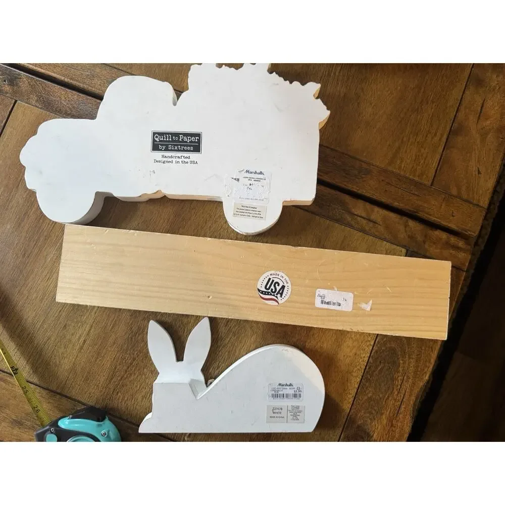 Lot of 3 Easter Wood Signs | Easter Truck Easter Bunny Blvd Bunny Kisses Decor